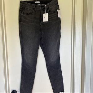 Good American Good Curve Skinny Raw Edge Jeans | Black074 NWT Size 12